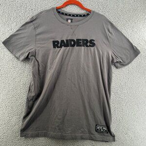 NFL Raiders New Era Team Apparel T-Shirt Mens Size  L Gray Cotton